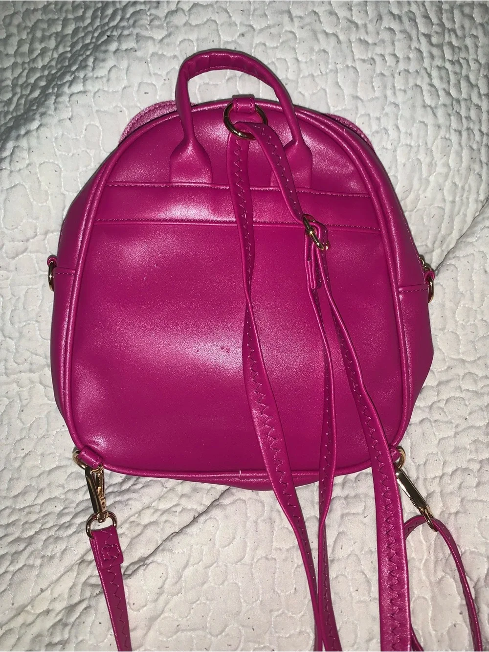 Hot Pink Mouse Ear Bow Convertible Mini Backpack Shoulder Purse